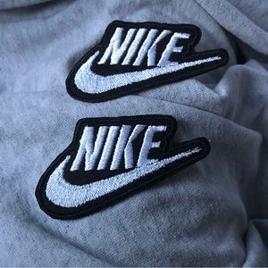 Black and white Nike logo iron on patch| 2 patches